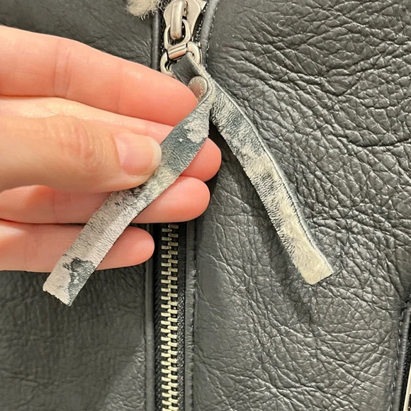 Vintage Harley Davidson Sherpa Lined belted Embroidered Genuine Leather Jacket S - Picture 13 of 14